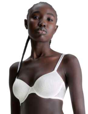 Calvin Klein Sheer Marquisette Lightly Lined Demi Bra White 