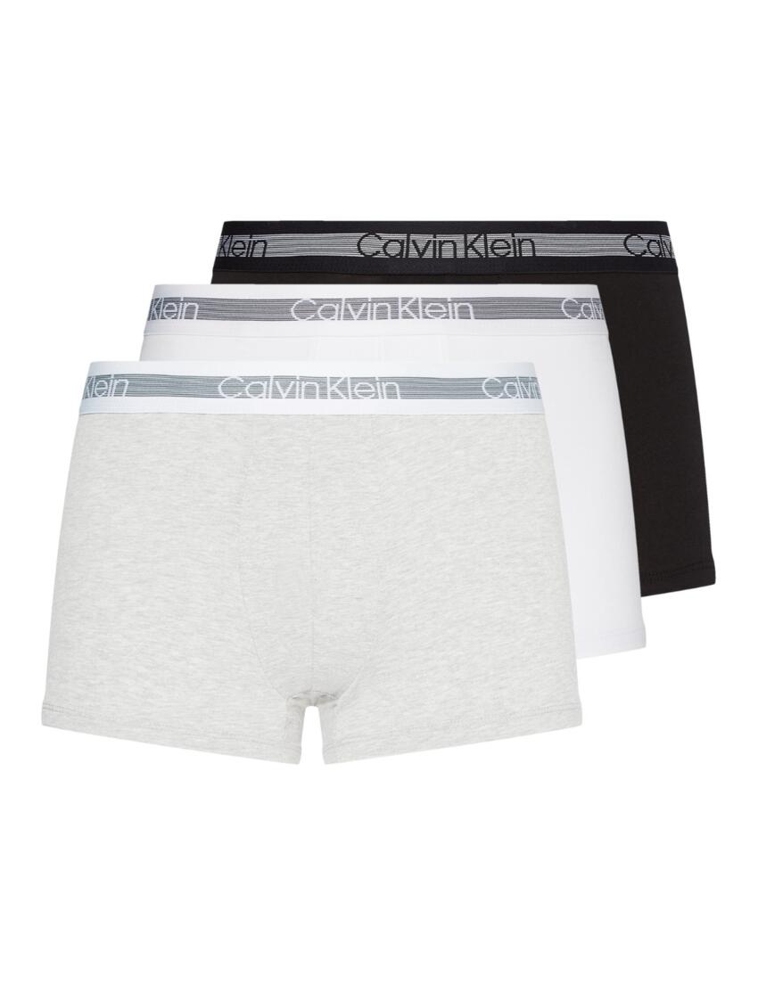 000NB1799A Calvin Klein Mens Cooling Trunks 3 Pack - 000NB1799A Grey Heather/Black/White