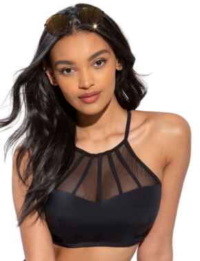 Pour Moi Space High Neck Underwired Cami Top Black 