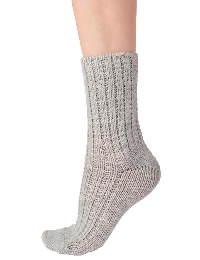 Pretty Polly Lounge Socks Chunky Knit Lounge Socks Grey