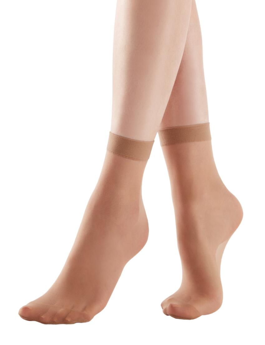 Pretty Polly Legworks 15D Comfort Top Ankle Highs 3PP Nude
