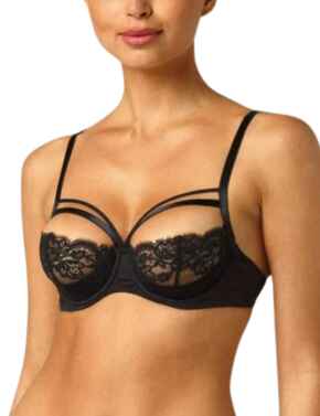COCO DE MER Seraphine Leavers lace, tulle and satin soft-cup triangle bra