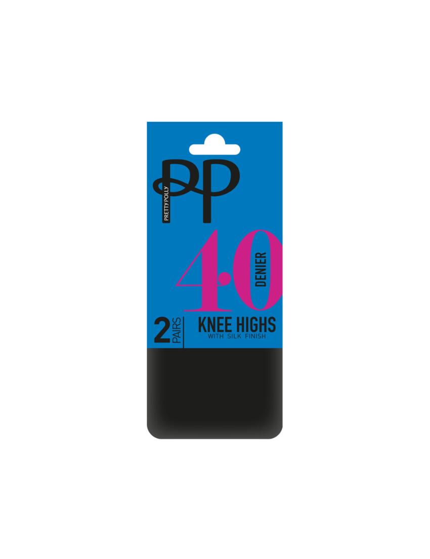 Pretty Polly Everyday Opaques 40D Opaque Knee Highs 2PP Black