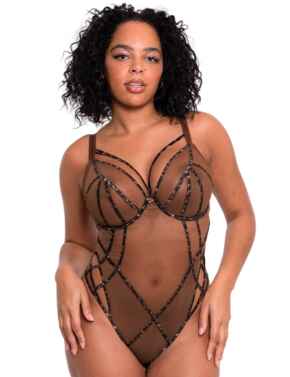 Scantilly by Curvy Kate Senses Plunge Body Leopard Brown