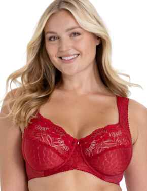 Miss Mary of Sweden Jacquard & Lace Bra English Red