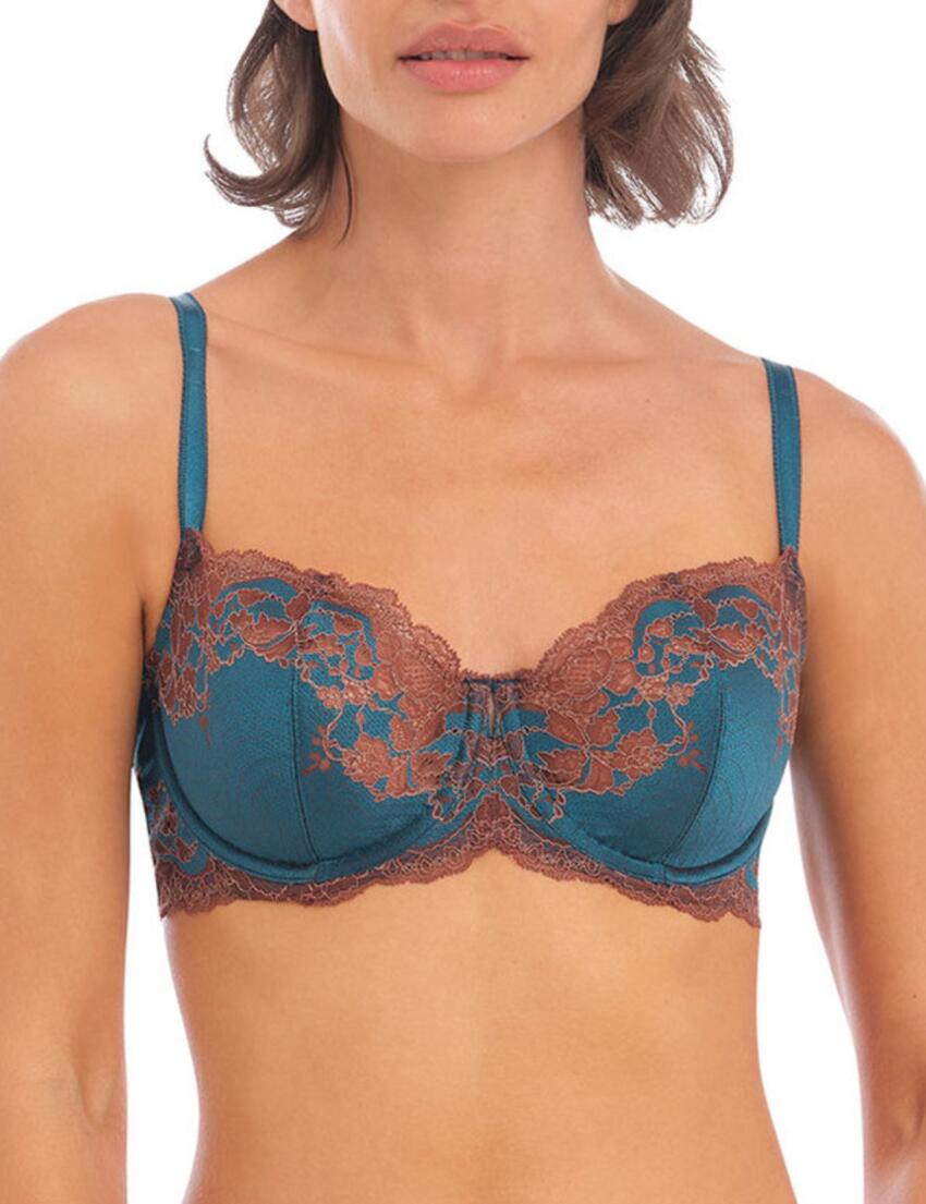 Wacoal Lace Affair Underwired Bra Blue Coral / Cherry Mahogany