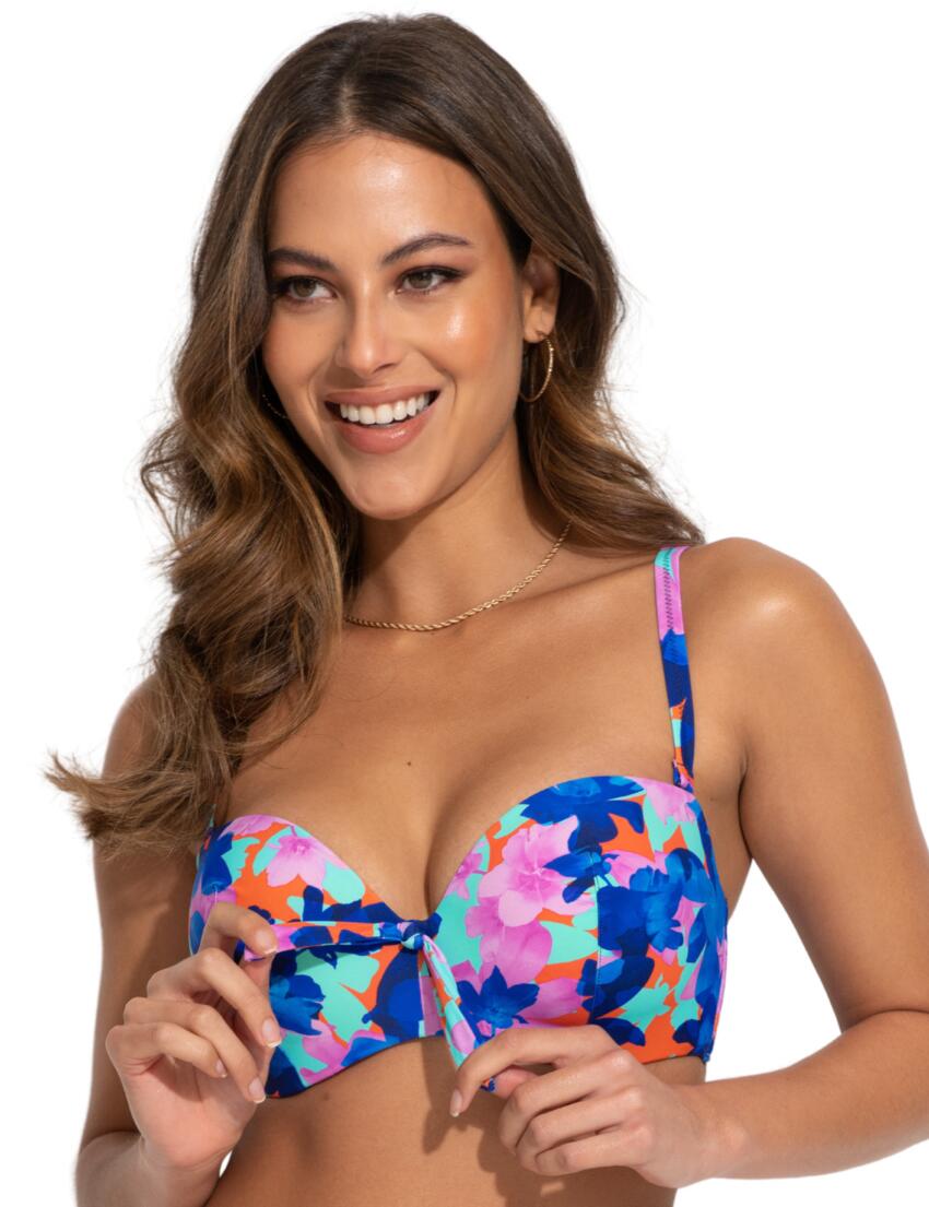 86000 Pour Moi Heatwave Strapless Lightly Padded Top  - 86000 Aqua Floral