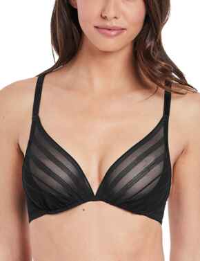 135003 Wacoal Lace Perfection Plunge Push Up Bra - 135003 Red Plum