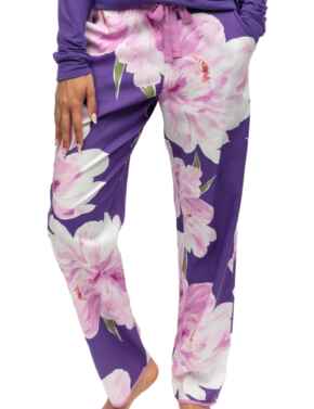 Cyberjammies Valentina Pyjama Bottoms Purple Floral Print