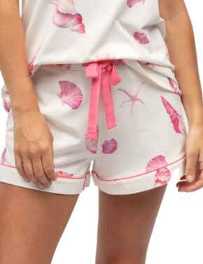 Cyberjammies Shelly Jersey Pyjama Shorts Cream Shell Print