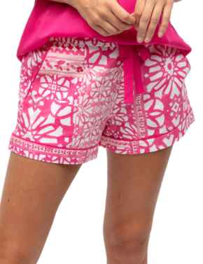 Cyberjammies Haley Pyjama Shorts Pink Tile Print