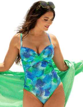 Pour Moi Aruba Underwired Swimsuit Aqua Palm