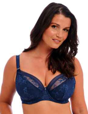 Fantasie Fusion Lace Padded Plunge Bra French Navy