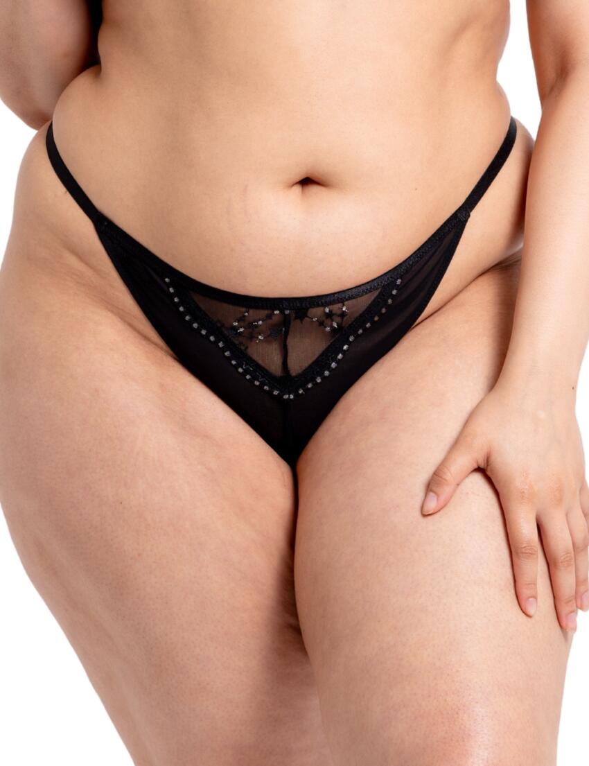  Curvy Kate Stardust Thong Black Sparkle
