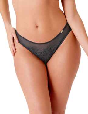 Gossard Glossies Lace Brief Charcoal