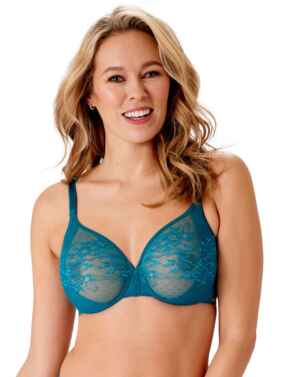 Gossard Glossies Lace Sheer Bra Deep Teal