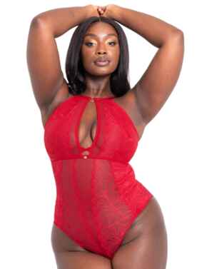 Scantilly by Curvy Kate Opulence Stretch Lace Body Ruby Red