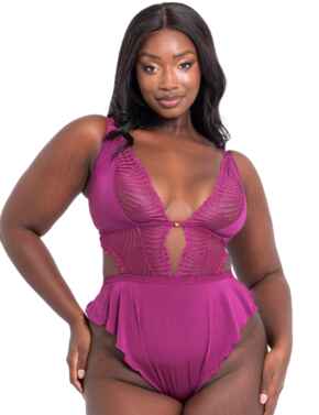 Scantilly by Curvy Kate After Hours Stretch Lace Teddy Orchid 