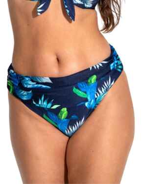 Pour Moi Palermo Foldover Bikini Brief Navy Tropical