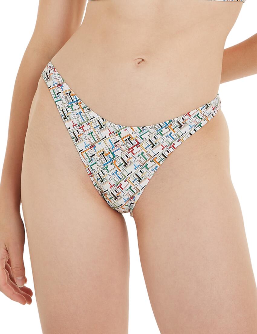 Tommy Hilfiger TH Monogram Cheeky High Leg Bikini Brief TH Multi Monogram Calico