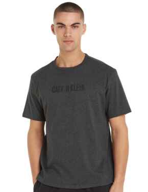 Calvin Klein Intense Power Crew Neck T-Shirt Charcoal Heather/Black Logo