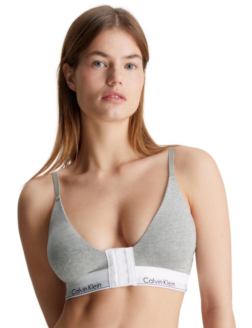 Calvin Klein Modern Cotton Triangle Post Surgery Bra Grey Heather 