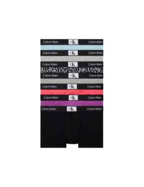000NB3582A Calvin Klein Trunks 7 Pack - 000NB3582A Stratosphere/ Heather Grey/ Black/ Calypso Coral/ Dahlia/ Griffin/ CK96 Pixel Dot Print