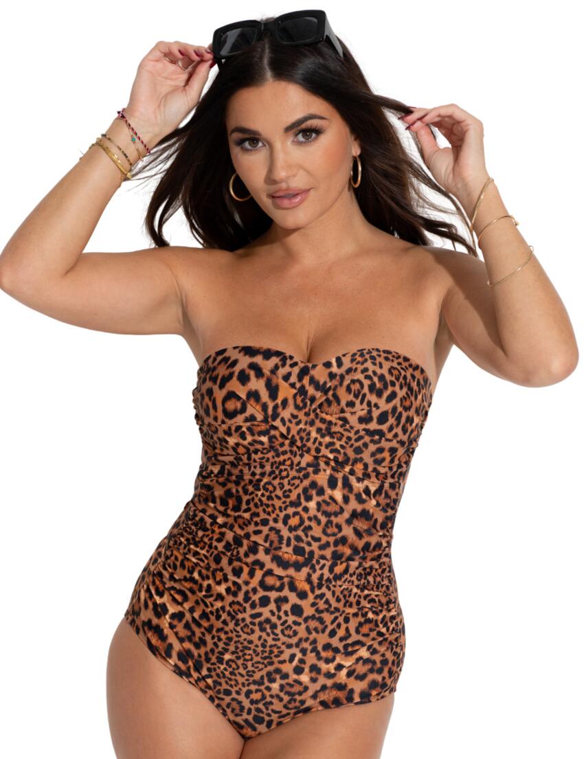 Pour Moi Santa Monica Control Swimsuit Leopard