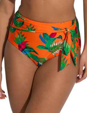 Pour Moi Paradiso High Waisted Control Bikini Brief Orange Tropical
