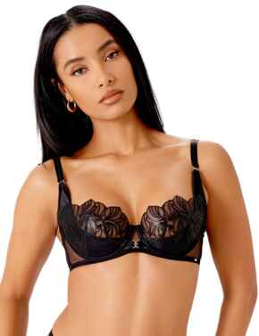 Gossard VIP Lavish Uplifting Balconette Bra Black
