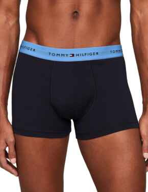 Tommy Hilfiger Signature Cotton Essential 3 Pack Trunks Iris Blue / Sweetpea / Daylight Orange