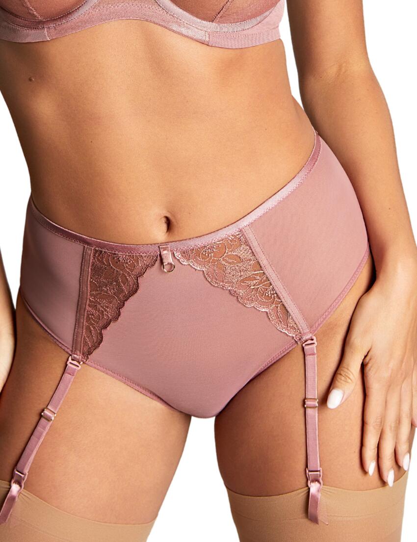 Panache Rosa Suspender Brief Rose Gold