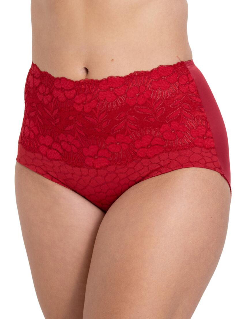 Miss Mary of Sweden Jacquard & Lace Brief English Red