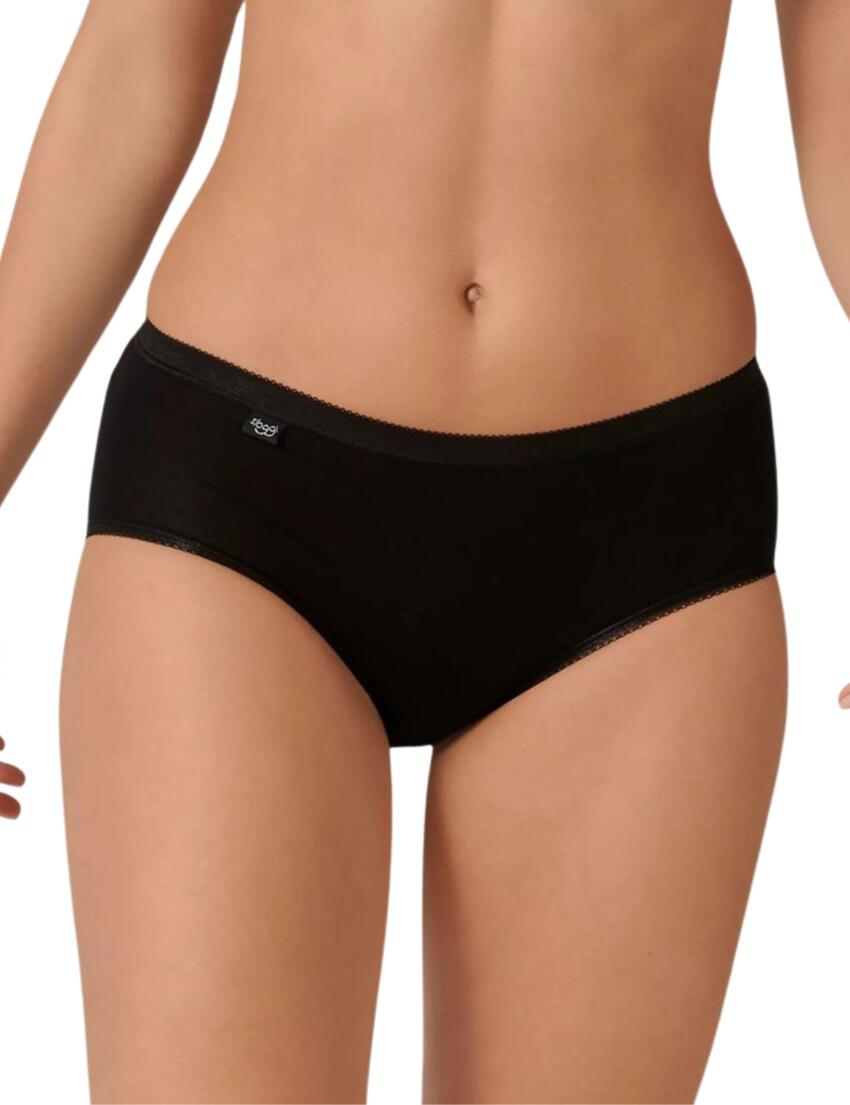 Sloggi Basic+ Midi Brief 2 Pack Black