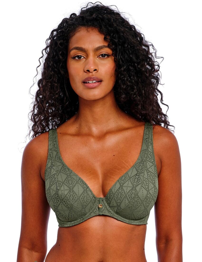 Freya Nomad Nights Underwired High Apex Bikini Top Sage