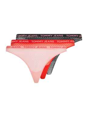 Tommy Hilfiger Lace Thong 3 Pack Black/Hot Heat/Tickled Pink