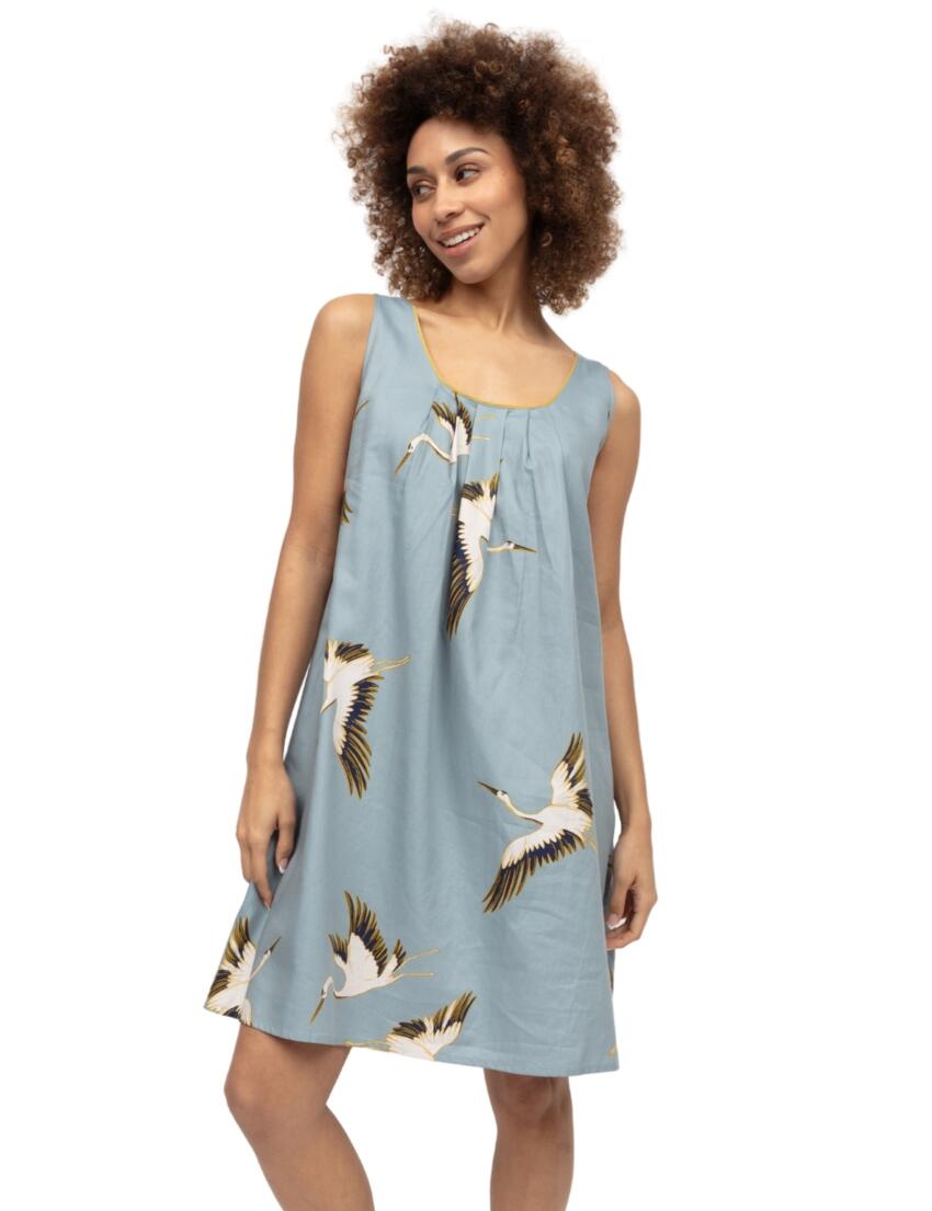 Cyberjammies Piper Crane Bird Print Short Nightdress White Mix