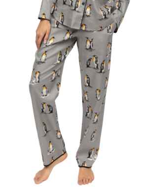 Cyberjammies Parker Penguin Print Pyjama Bottoms Grey Mix