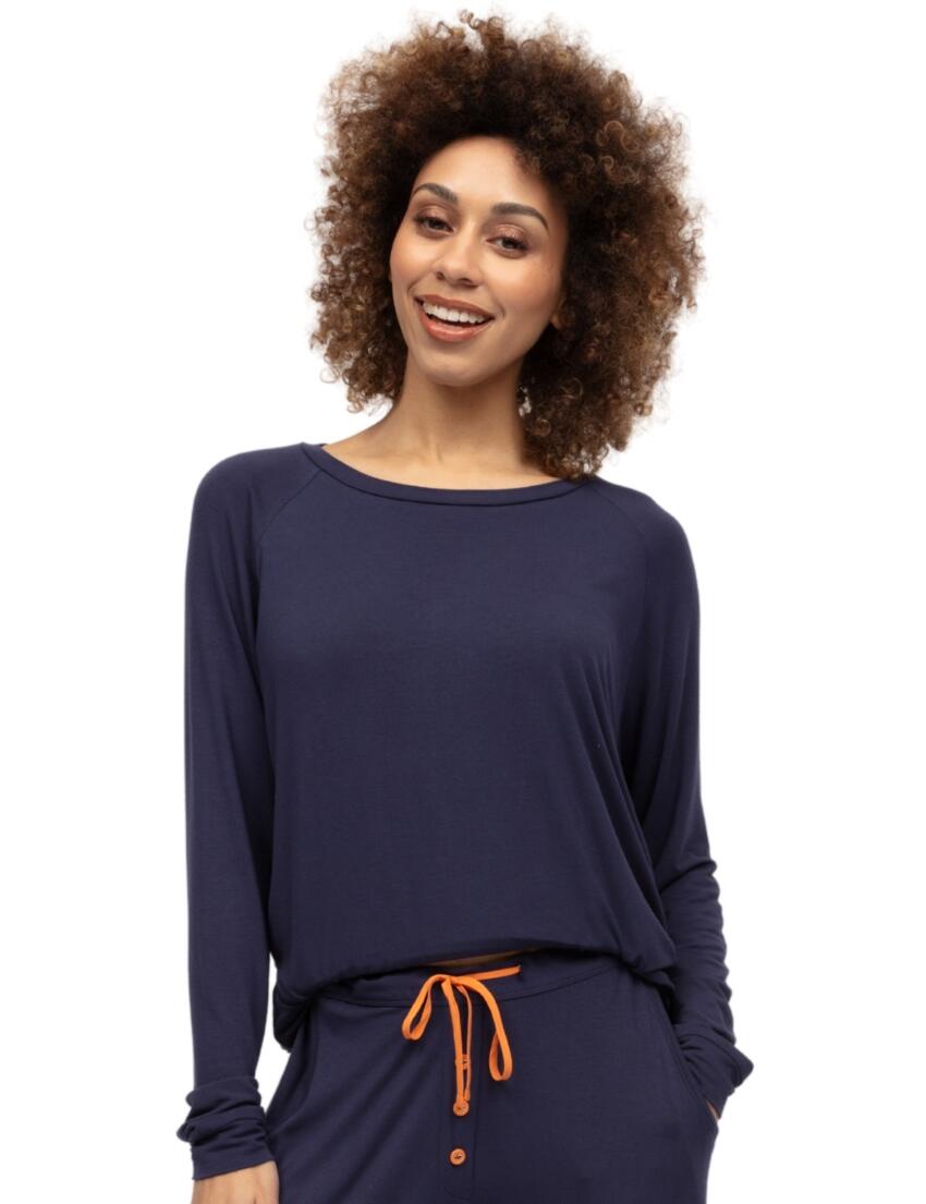 Cyberjammies Taylor Slouch Jersey Pyjama Top Navy