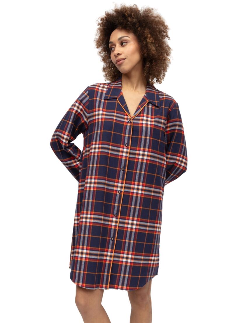 Cyberjammies Taylor Lightly Brushed Check Nightshirt Navy Mix