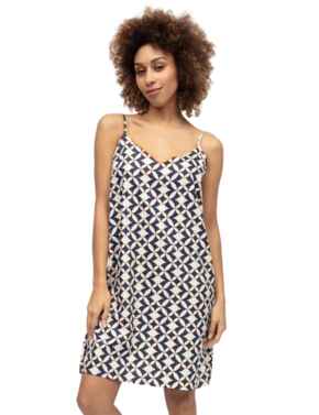Cyberjammies Taylor Small Geo Print Strappy Short Nightdress Navy Mix