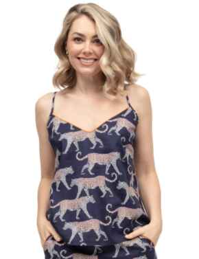 Cyberjammies Taylor Leopard Print Cami Navy Mix