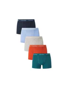 Calvin Klein Cotton Stretch Trunks 5 Pack Navy/ Brick/ Grey Heather/ Bel Air Blue/ Teal