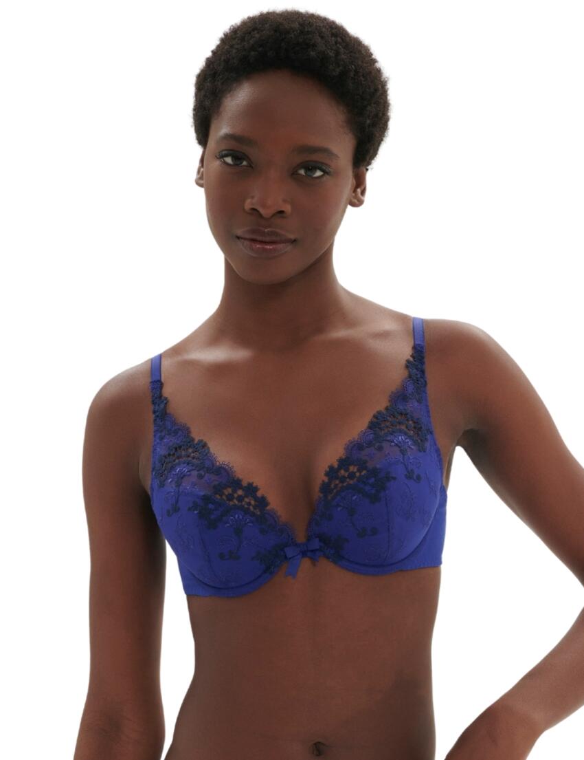 Simone Perele Wish Plunge Push-Up Bra Electric Blue