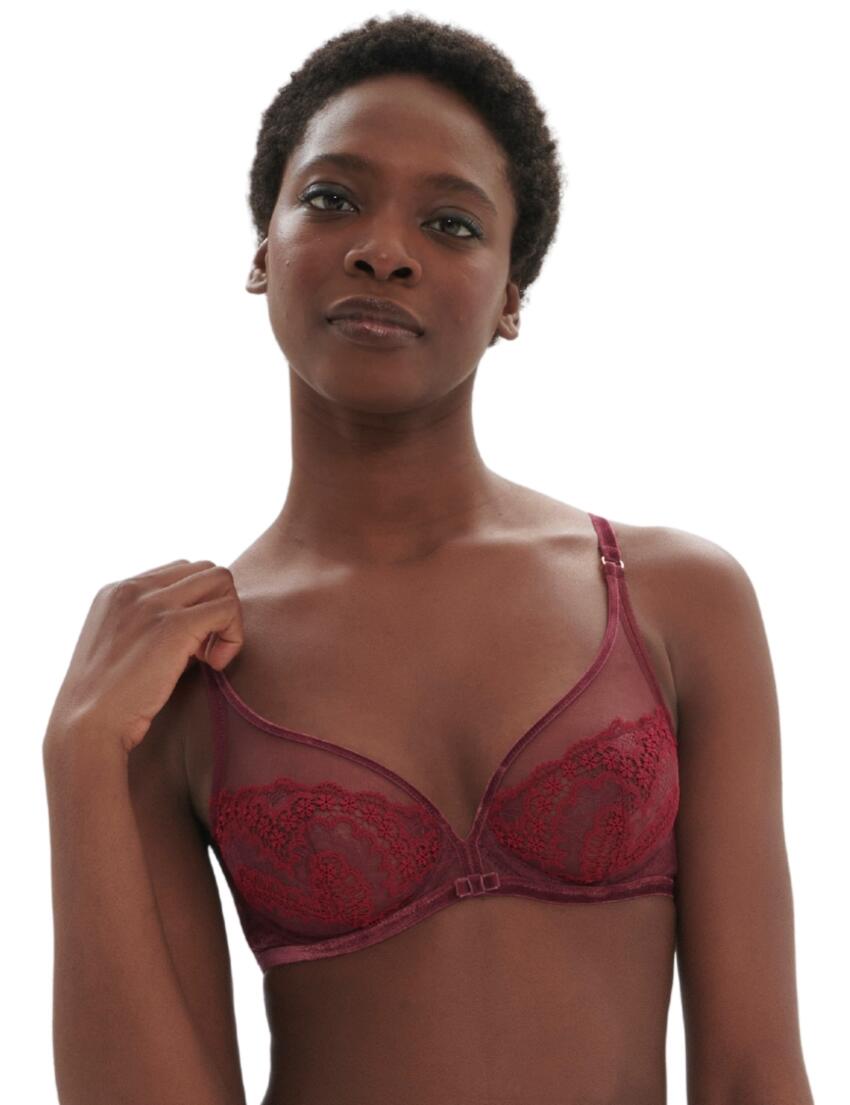 Simone Perele Scenario Plunging Underwired Bra Spinel Red