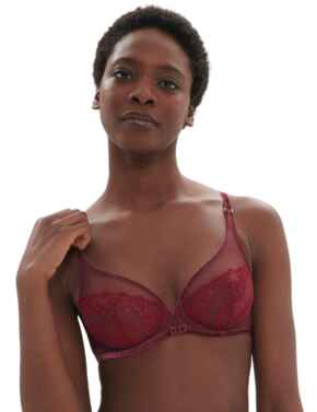 Simone Perele Scenario Plunging Underwired Bra Spinel Red