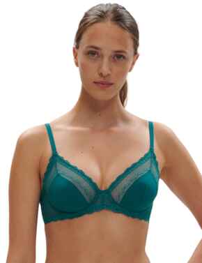 Simone Perele Destinee Plunging Underwired Bra Pavo Blue