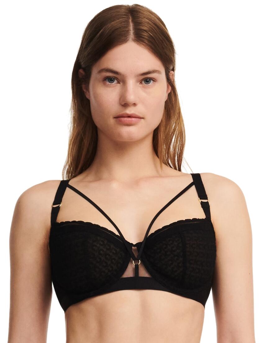 Chantelle Monogram Half Cup Balcony Bra Black