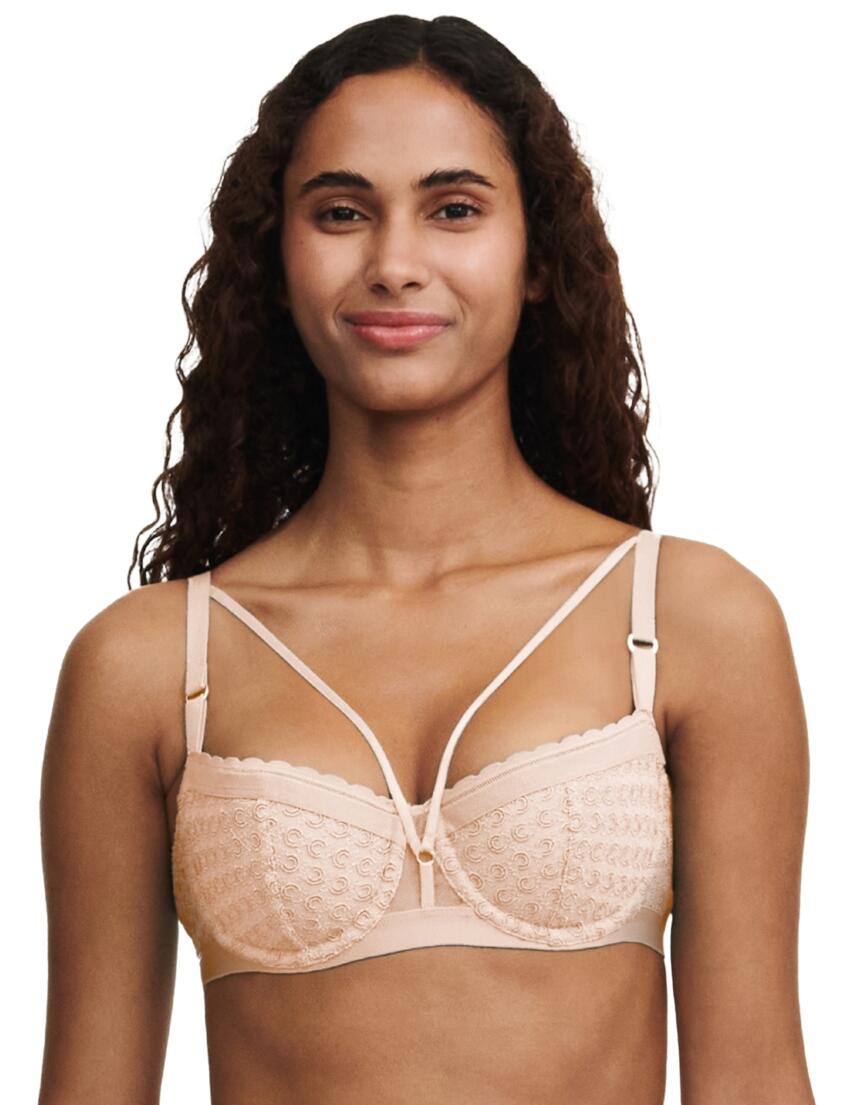 Chantelle Monogram Half Cup Balcony Bra Golden Beige