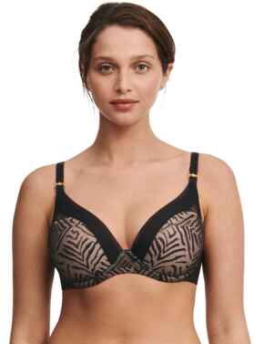 Chantelle Graphic Allure T-Shirt Plunge Bra Black
